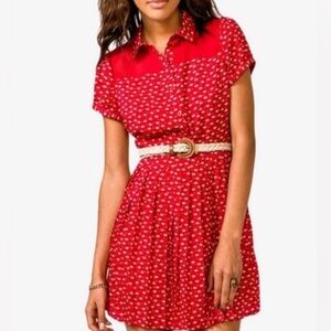 Red 1940s Lindy hop swing vintage inspired Cap sleeve Pinup to KNEE light pinup